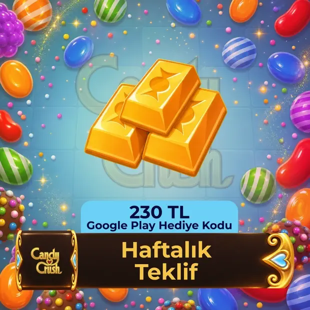 Candy Crush Saga - Weekly Offer - 230 TL Google Play Gift Code cover art