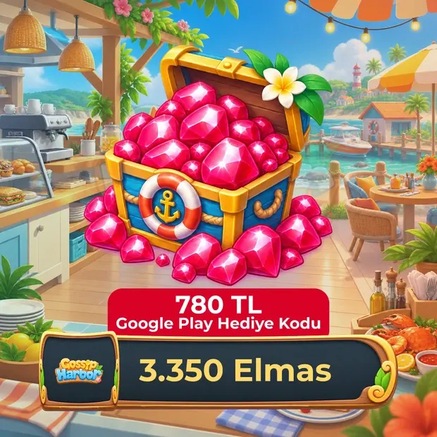 Gossip Harbor 3350 Elmas - 780 TL Google Play Hediye Kodu kapak görseli