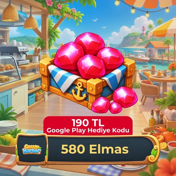 Gossip Harbor 580 Elmas - 190 TL Google Play Hediye Kodu kapak görseli