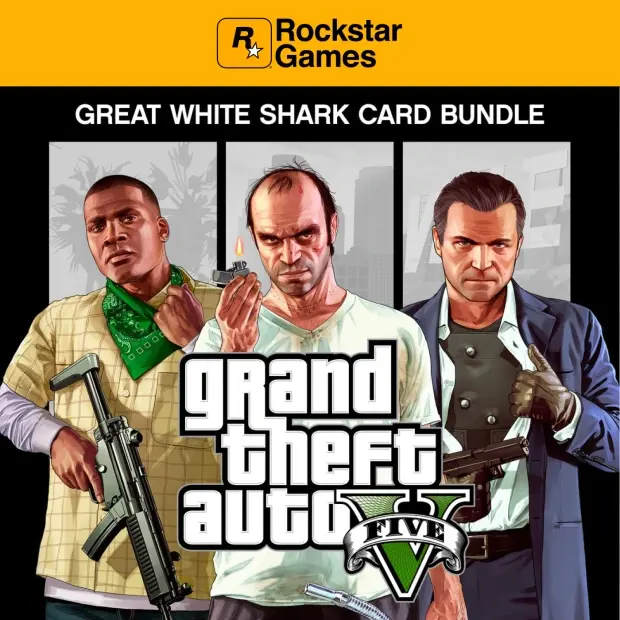 Grand Theft Auto V Premium Online Edition & Great White Shark Card Bundle — Rockstar cover art