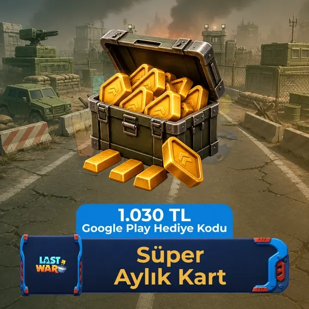 Last War: Survival - Super Monthly Card - 1030 TL Google Play Gift Code cover art