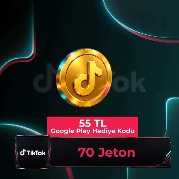 TikTok 70 Coins - 55 TL Google Play Gift Code cover art