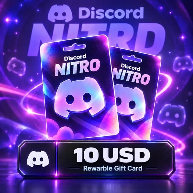 Discord Nitro 10 USD Hediye Kartı (Rewarble)