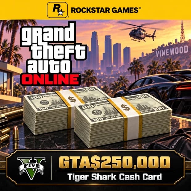Grand Theft Auto Online - $250,000 Tiger Shark Cash Card — Rockstar