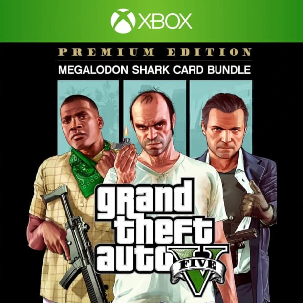 Grand Theft Auto V Premium Edition & Megalodon Shark Card Bundle — Xbox One