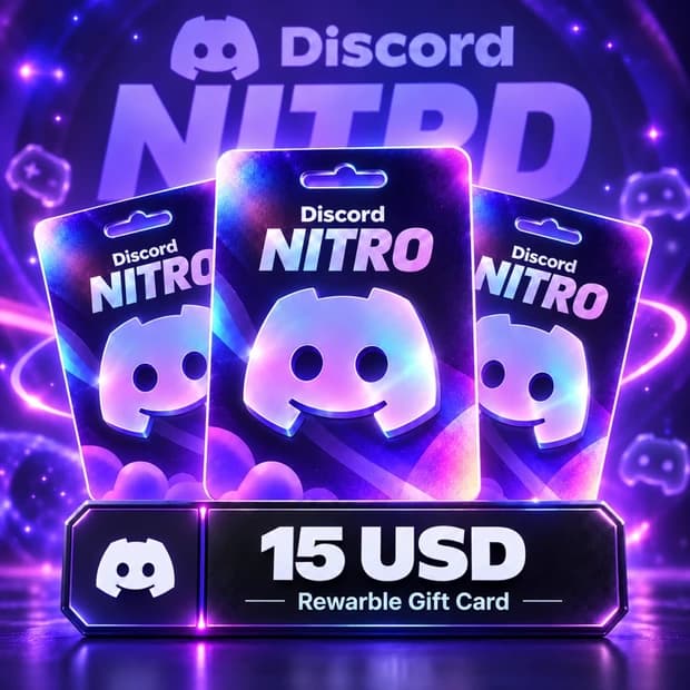 Discord Nitro 15 USD Gift Card (Rewarble) cover art