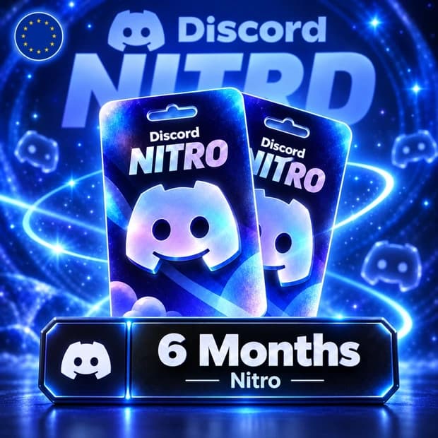 Discord Nitro 6 Aylık Abonelik Kodu - Avrupa kapak görseli