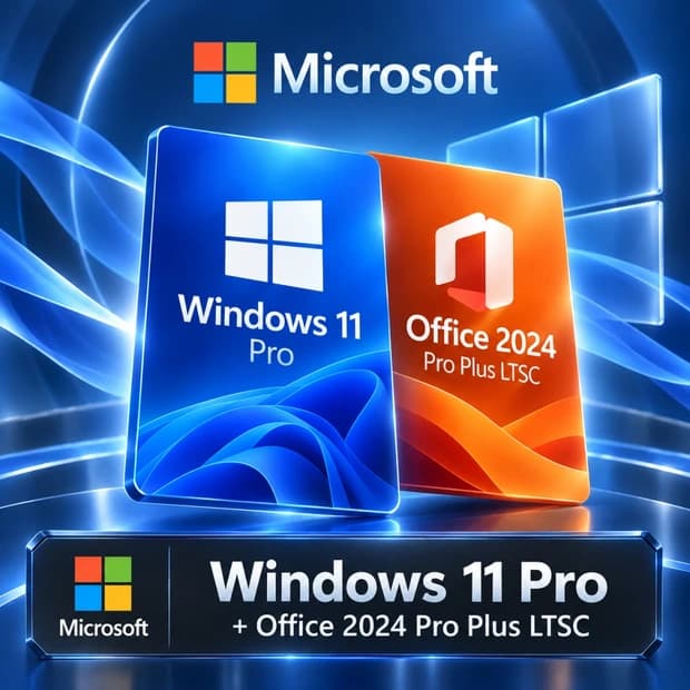 Windows 11 Pro + Office 2024 Professional Plus LTSC License Key cover art